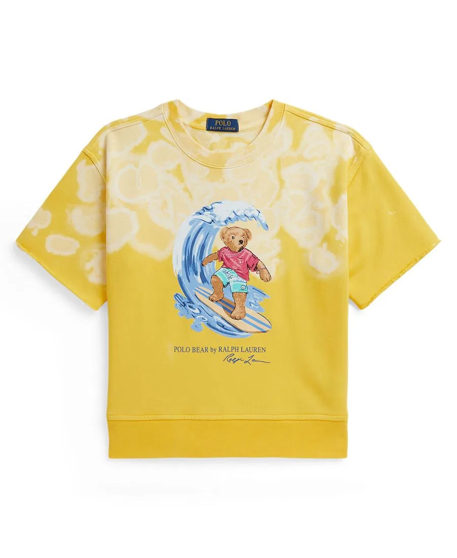 Детский свитшот для мальчиков с принтом Big Fit Bear Terry Polo Ralph Lauren, Signal Yellow