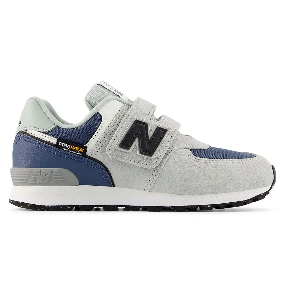 Детские кроссовки для девочек с липучкой New balance 574 Hook & Loop PS, Grey
