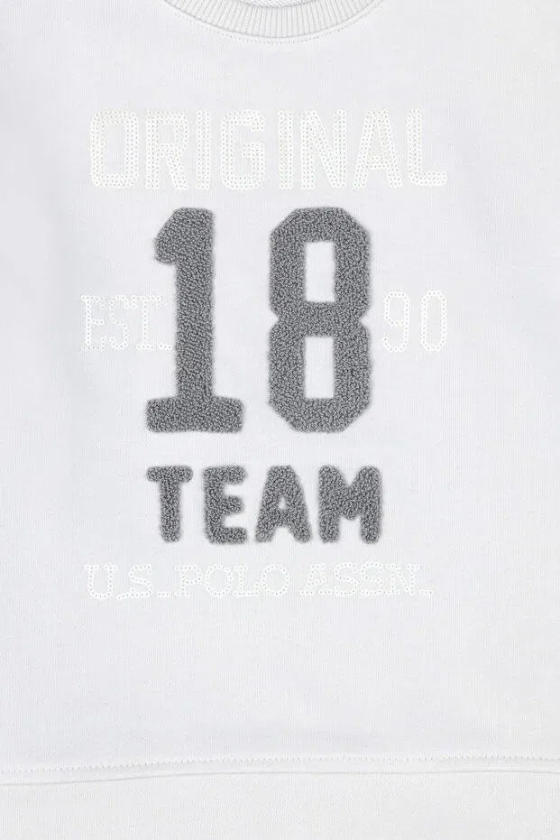 Детские свитшот для девочек хлопковый Sportswear U.S. Polo Assn., Gray — фото 3