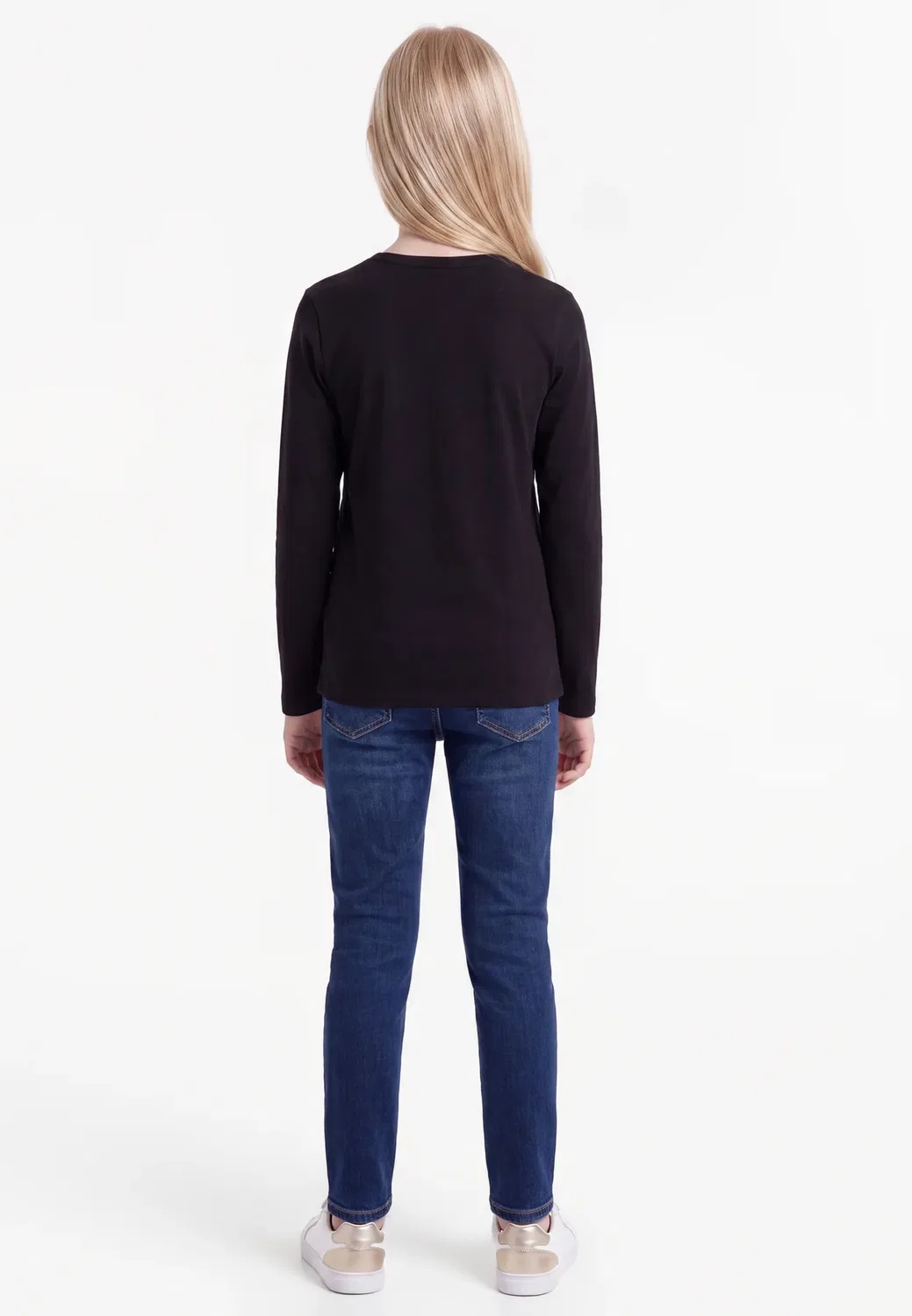 Футболка с длинными рукавами с логотипом Junior Guess, Jet Black — фото 2