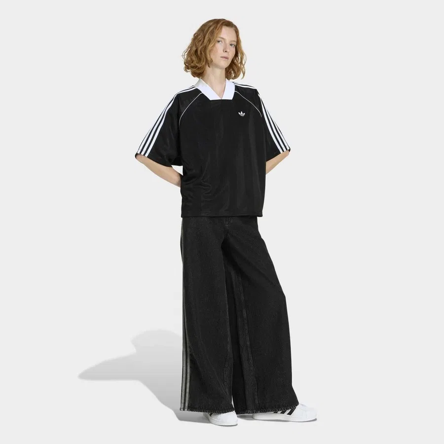 Женские джинсы с широкими штанинами Firebird Adilenium adidas, Черный — фото 3