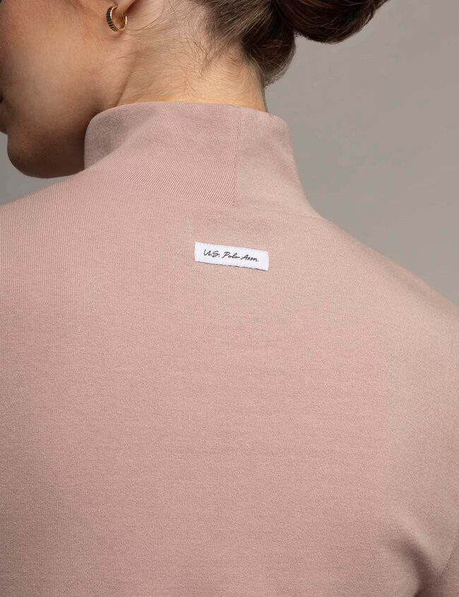Водолазка U.S. Polo Assn. Essential Mock Neck Rib, серо-коричневый — фото 3
