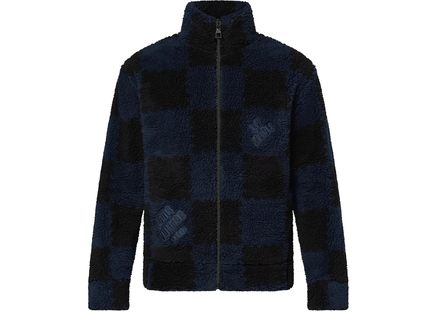Мужская куртка с принтом Louis Vuitton x Nigo Jacquared Damier Fleece Blouson, Dark Ocean