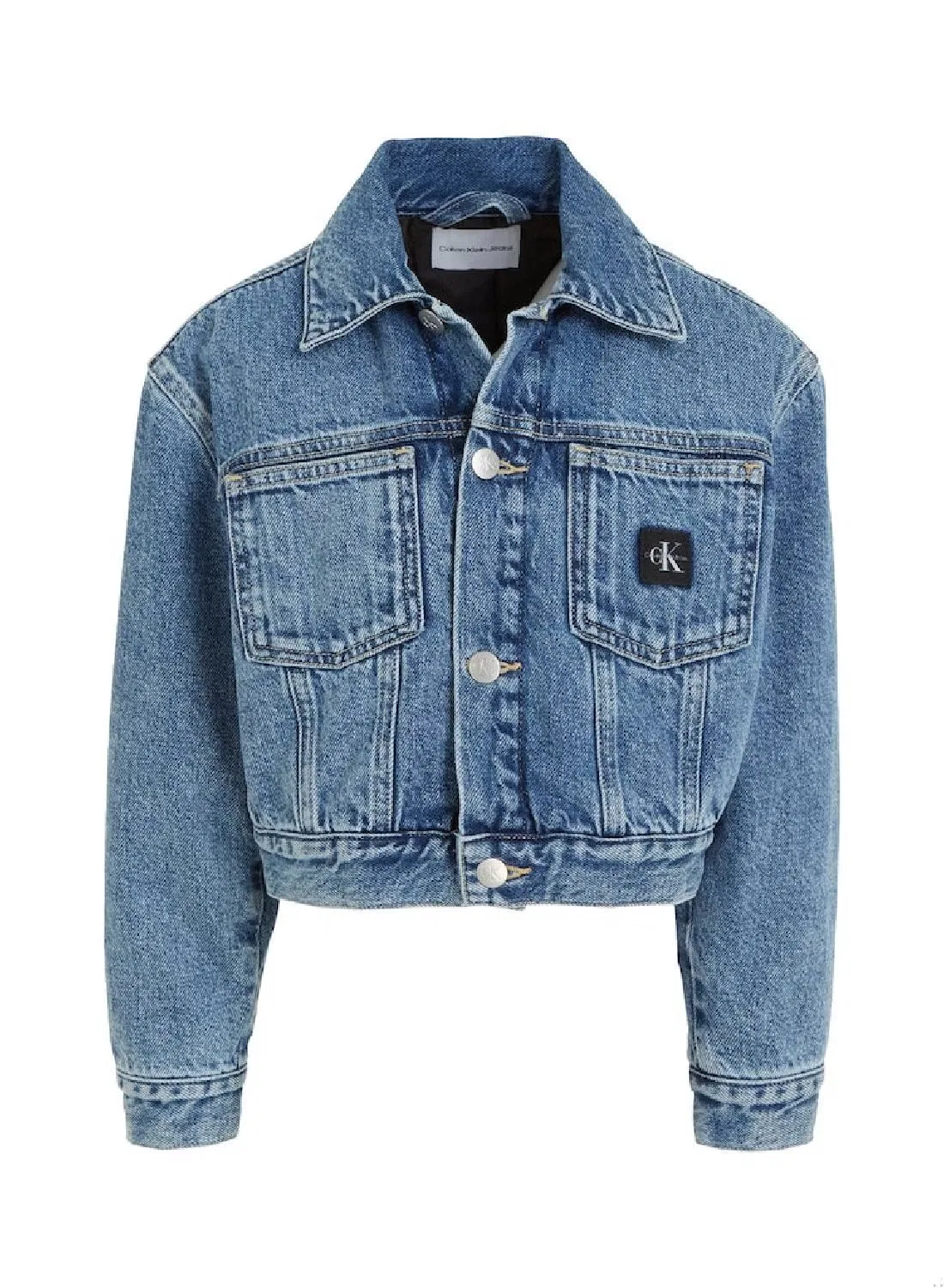 Джинсовая куртка свободного кроя для мальчиков Calvin Klein Jeans, синий — фото 2