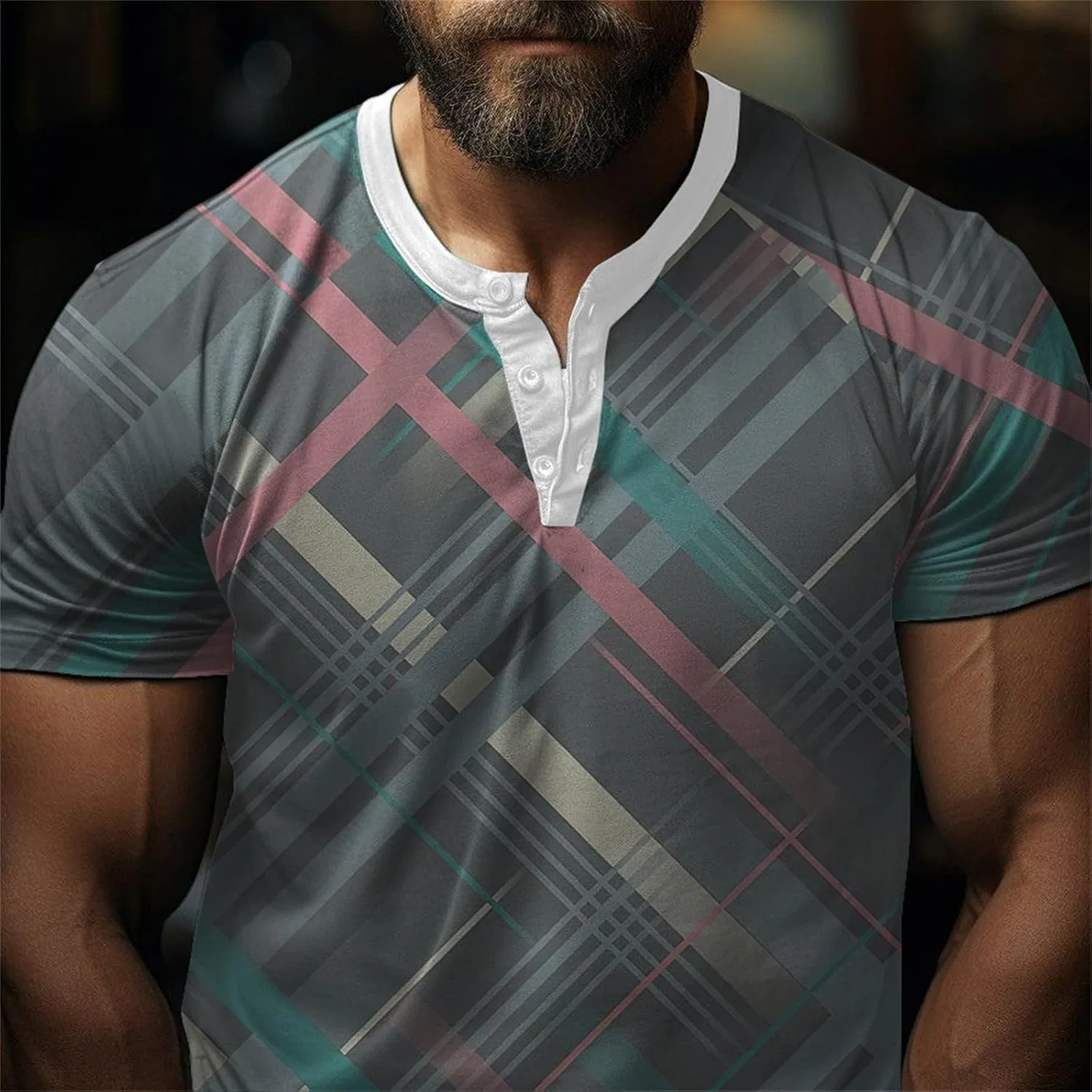 Мужская футболка-поло с камуфляжным принтом, Short Sleeve — фото 4