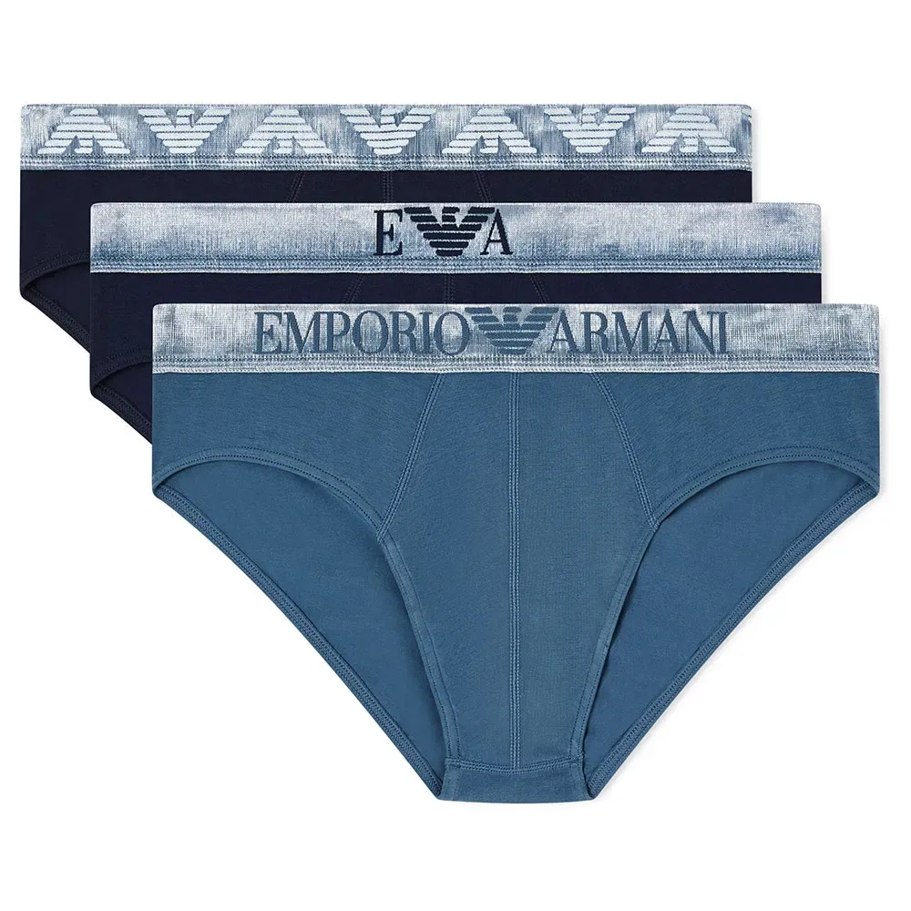 Мужские трусы-слипы с логотипом Emporio armani, Blue