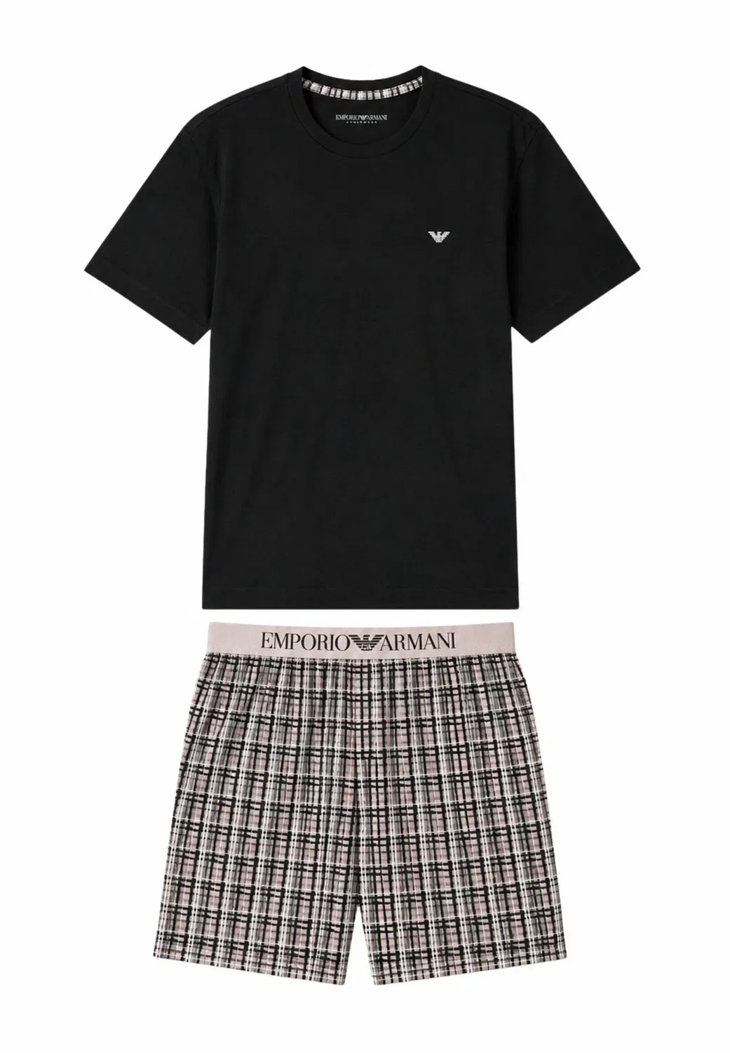 Пижамный комплект Pigiama uomo set - пижамный комплект Emporio Armani, Nero Rosa — фото 3