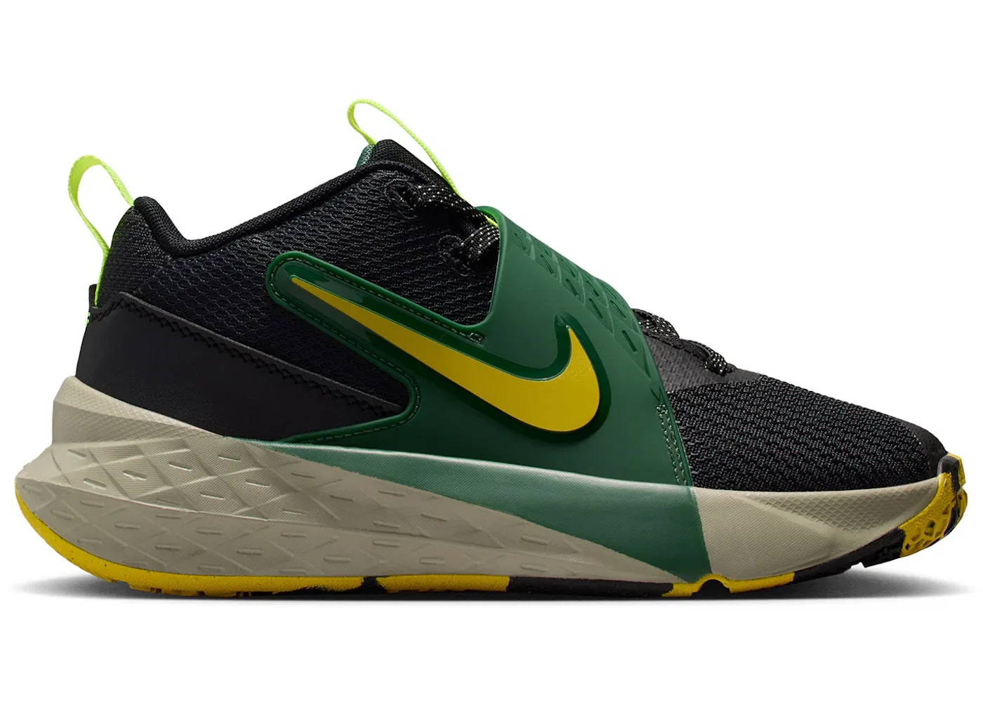 Детские кроссовки для баскетбола Nike Team Hustle D 12 Nike, Black Fir Light Army Bright Citron