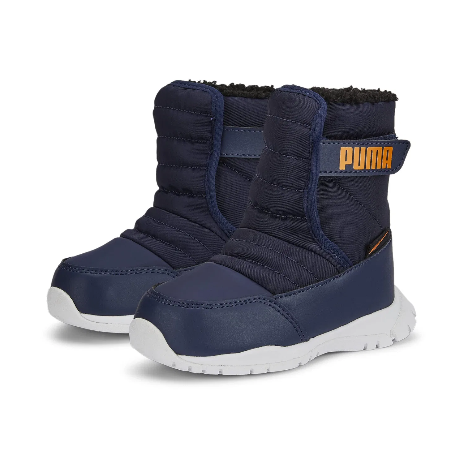 Детские ботинки для мальчиков зимние PUMA Nieve Boot Wtr Ac Inf, Vibrant Orange Peacoat
