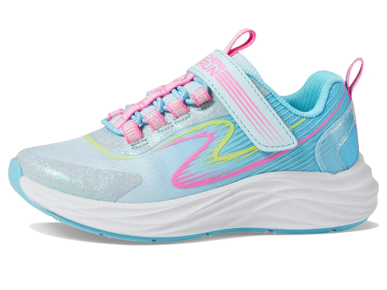 Детские кроссовки для девочек с сетчатым верхом Go-Run-Accelerate Skechers, Light Blue Multi — фото 4
