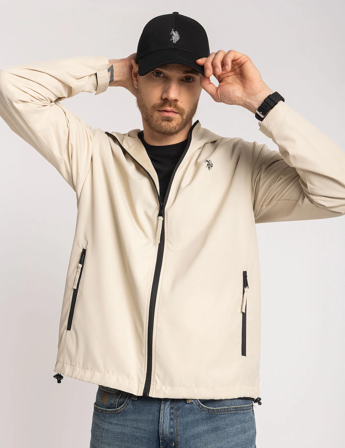 

Ветровка U.S. Polo Assn Hooded, бежевый
