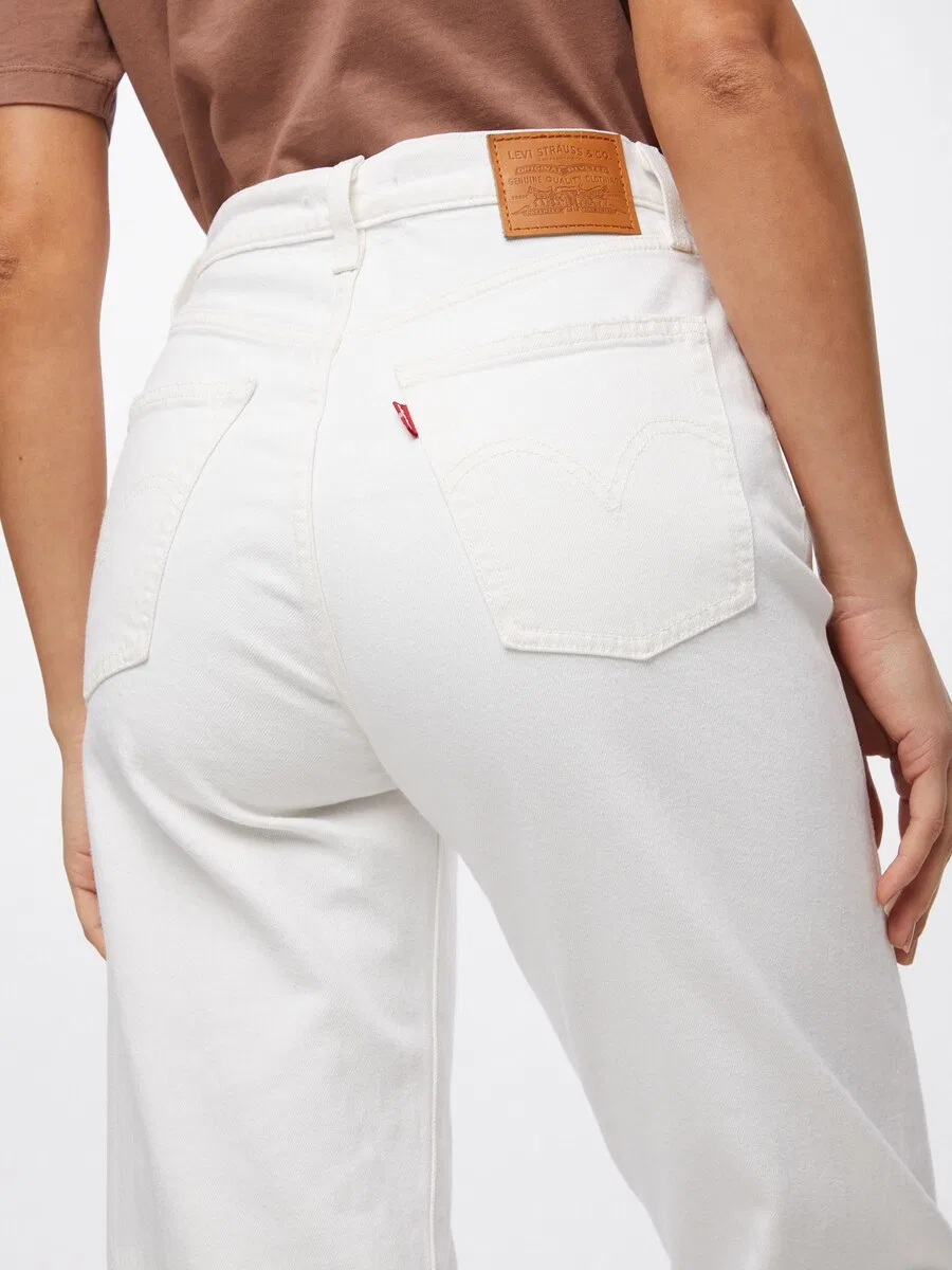 Джинсы LEVI'S свободного кроя «Ribcage Straight Ankle Jeans» белого цвета — фото 2
