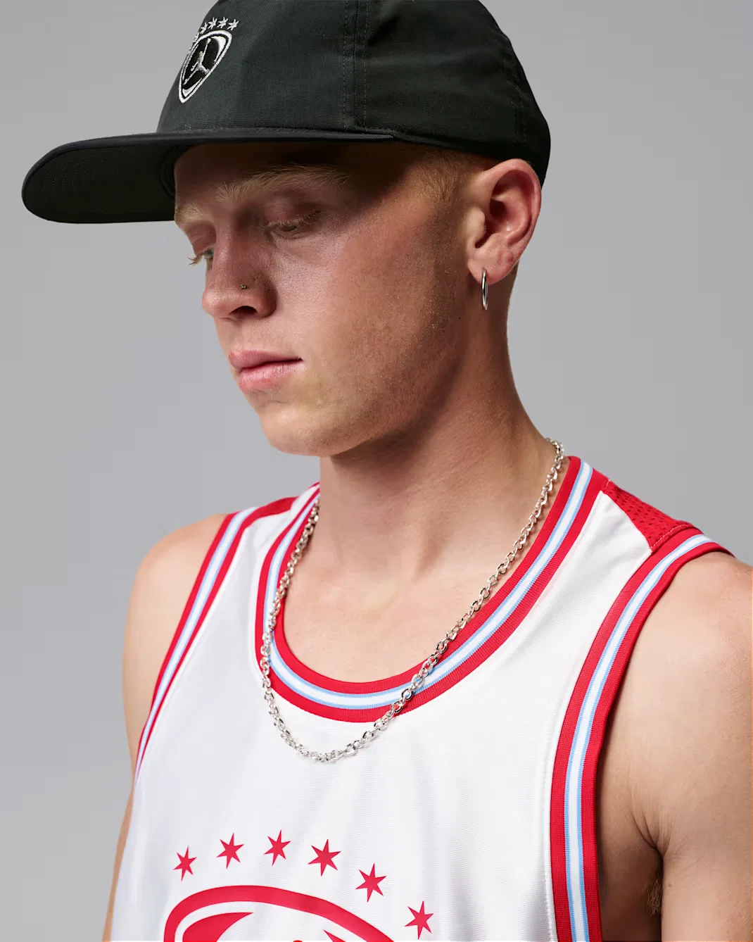 Мужская майка без рукавов Jordan Brooklyn, White/University Red/University Red — фото 3