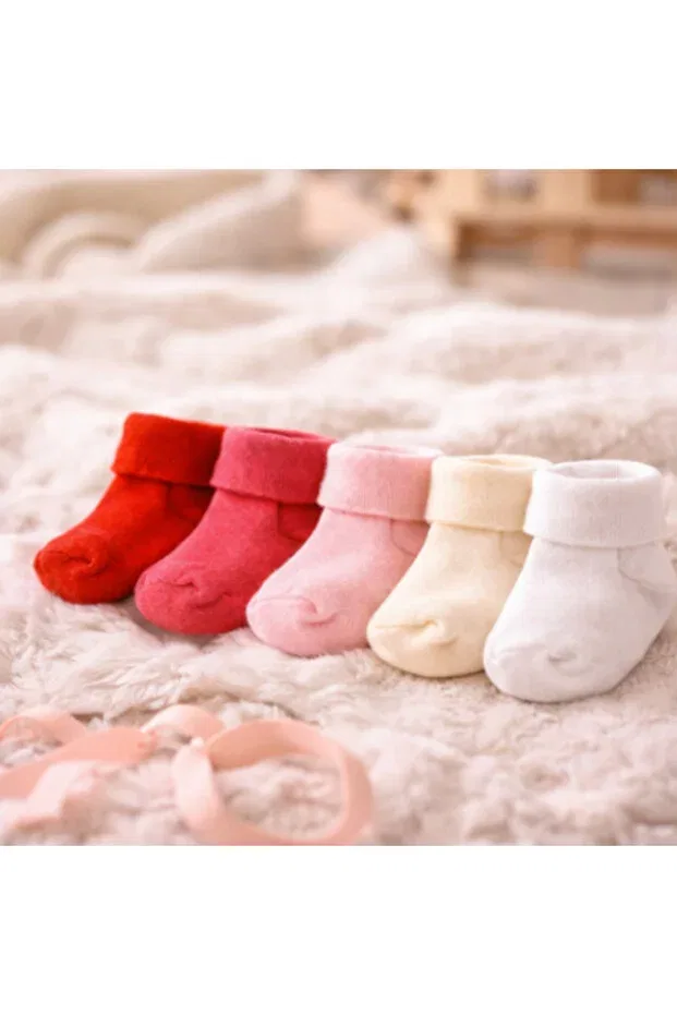 Детский комплект носков для новорожденных хлопковый 5 пар I Love I Baby Girl Boy Socks Novibaby, Love — фото 4