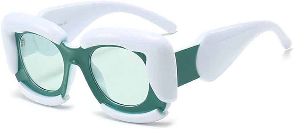 

Мужские солнцезащитные очки большого размера, уникальные, модные, двухцветные, женские, с защитой от УФ-излучения UV400, женские солнцезащитные очки для активного отдыха TYUVIVO, White Green Green