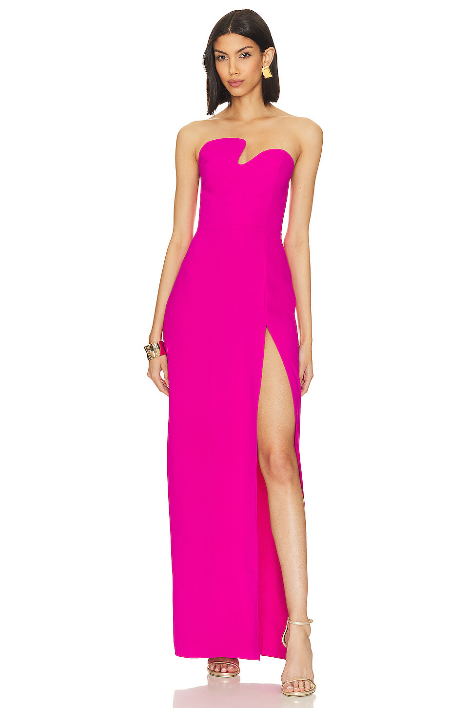 

Платье Amanda Uprichard X Revolve Strapless Puzzle Gown, цвет Dark Hot Pink