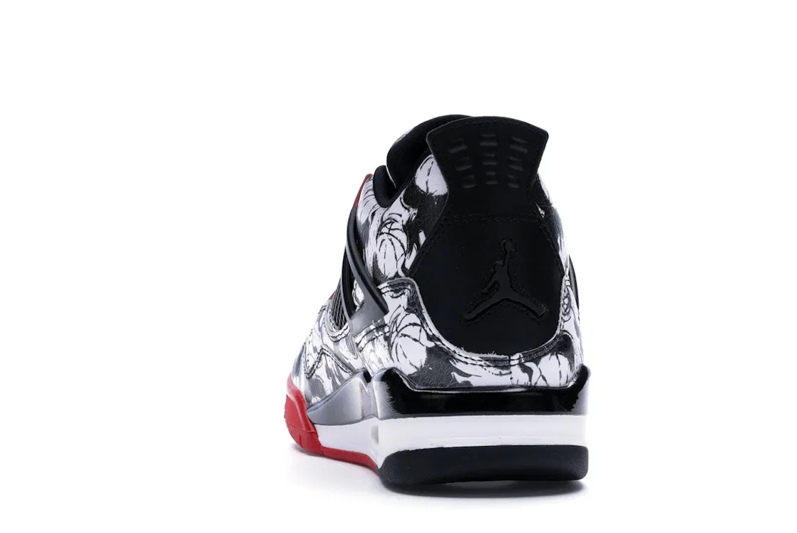 Детские кроссовки Lifestyle с принтом Jordan 4 Retro Jordan, Black/Fire Red-Black-White — фото 4
