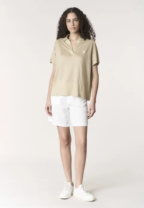 Футболка из льна Polo shirt U.S. Polo Assn., Bianco, белый — фото 2