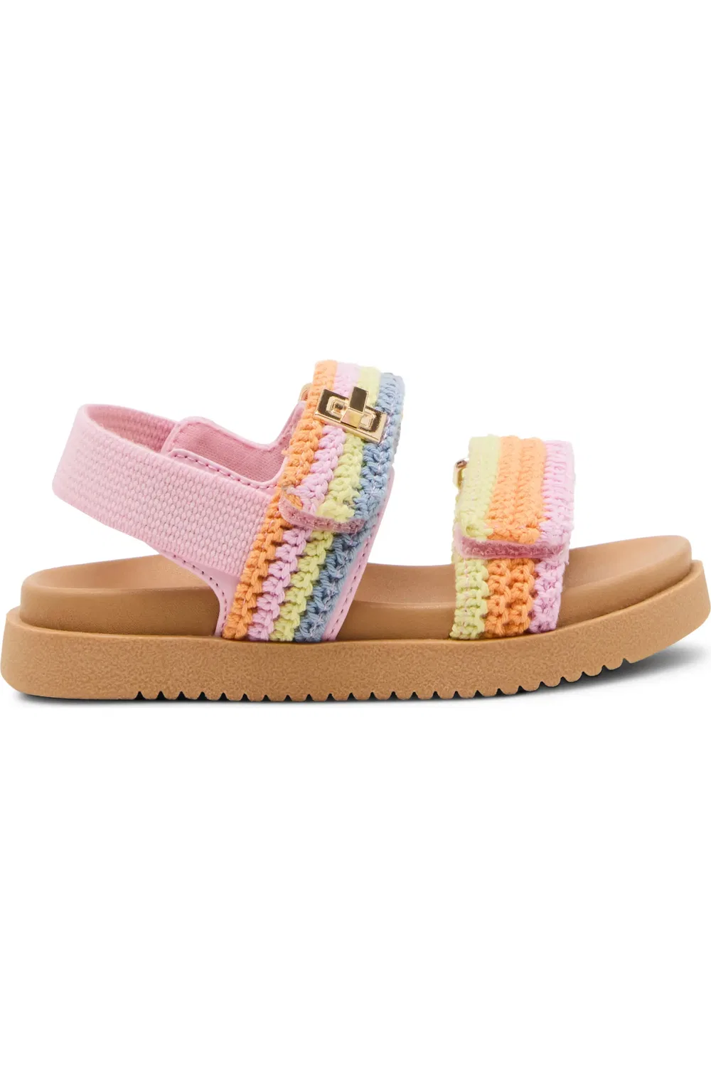 Детские сандалии слингбэк с регулируемыми ремешками TMonar Steve Madden, Pastel Multi — фото 2
