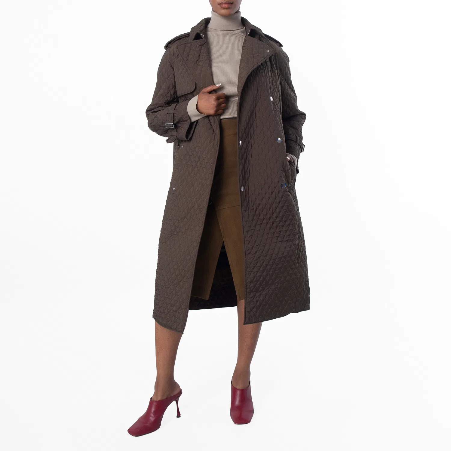 Пальто-тренч стеганое Long Quilted Trench Coat Burberry, Loch