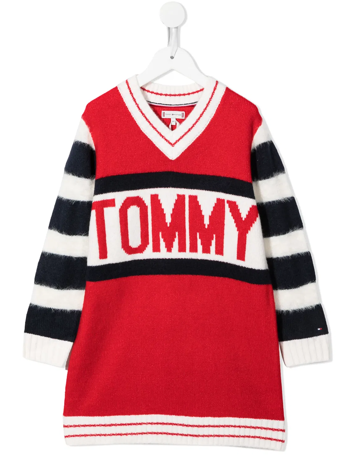 Платье с логотипом из вязки Tommy Hilfiger, красный