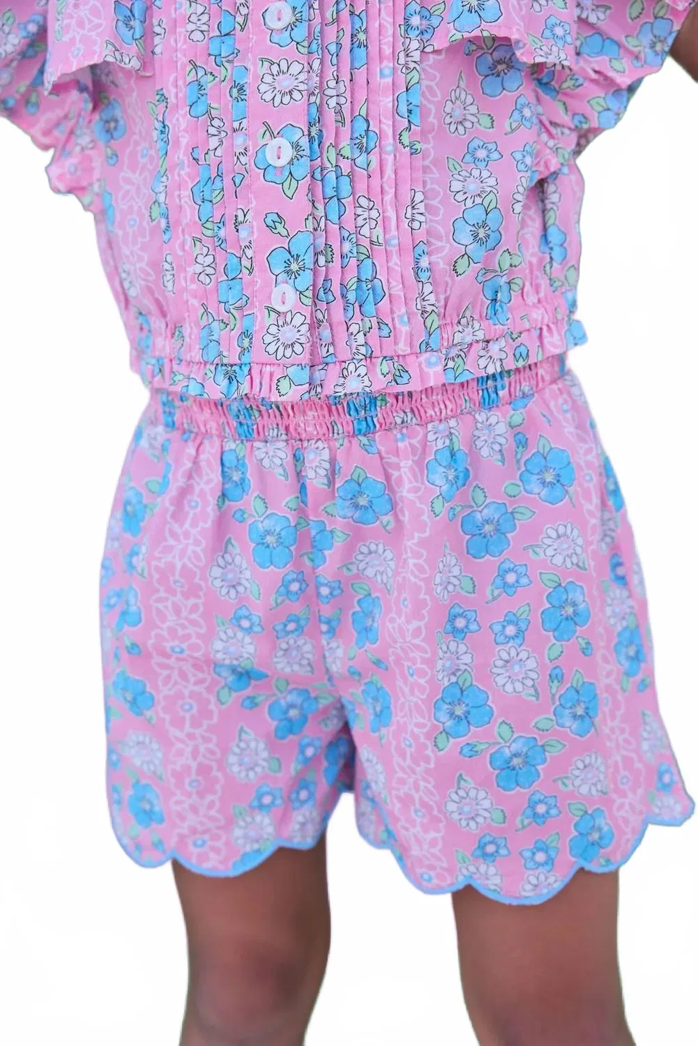 Детские шорты для девочек с принтом Spring Marguerite Floral Bisby, Spring Marguerite Floral