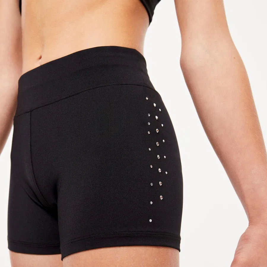 Детские спортивные шорты с блестками Strass Decathlon, Черный — фото 2