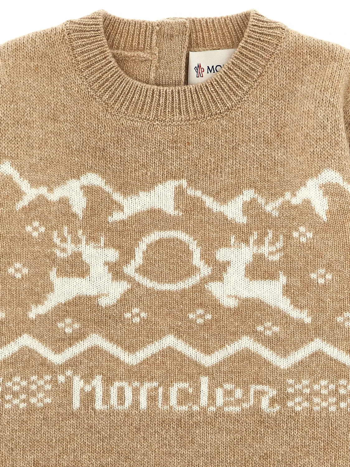 Комплект из свитера и леггинсов модели Cervo Moncler Enfant, бежевый — фото 4