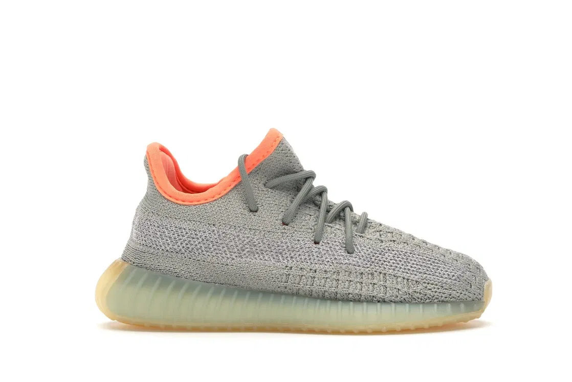 Детские кроссовки с принтом Adidas Yeezy Boost 350 V2, Desert Sage/Desert Sage/Desert Sage