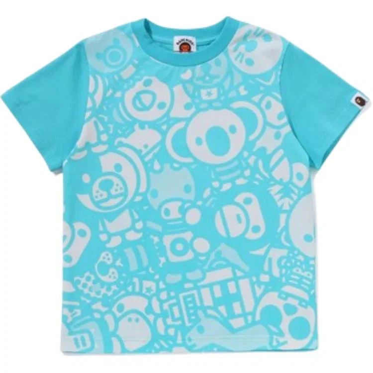 Детская футболка с круглым вырезом A BATHING APE, Light Blue