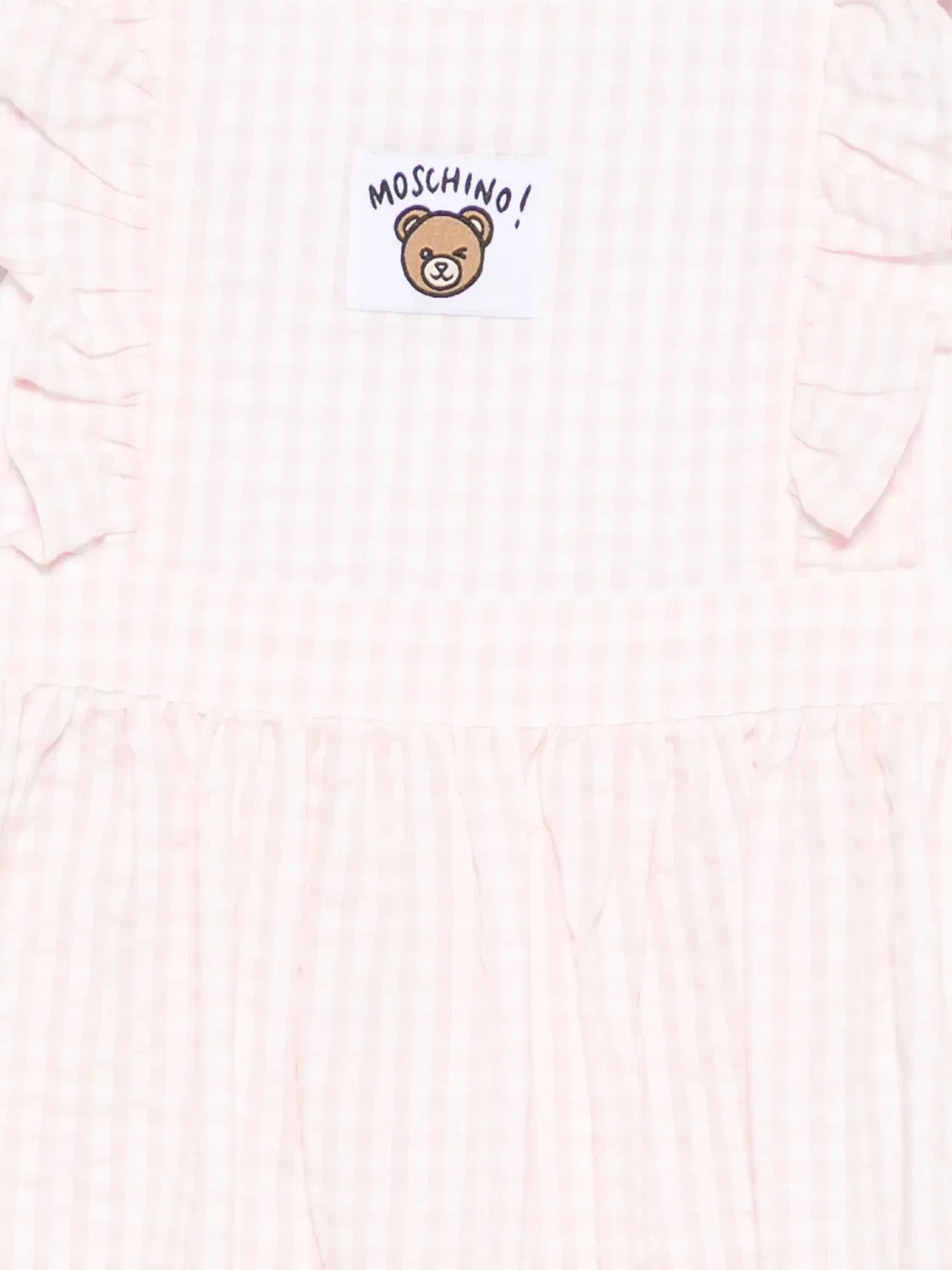 Платье с рюшами в клетку Moschino, розовый — фото 2