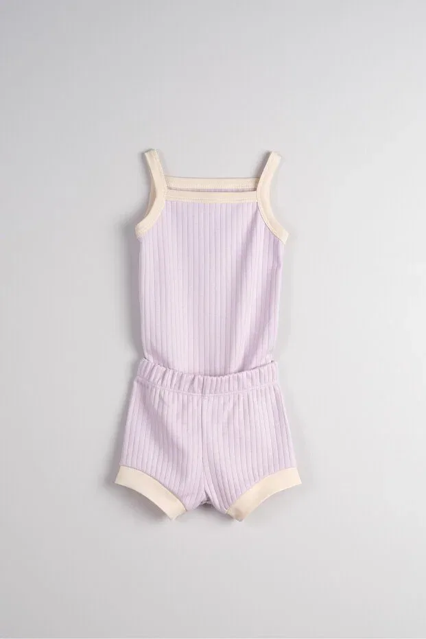 Детское боди-комбинезон с коротким рукавом и шорты хлопковые Basics Bondberro, Lilac