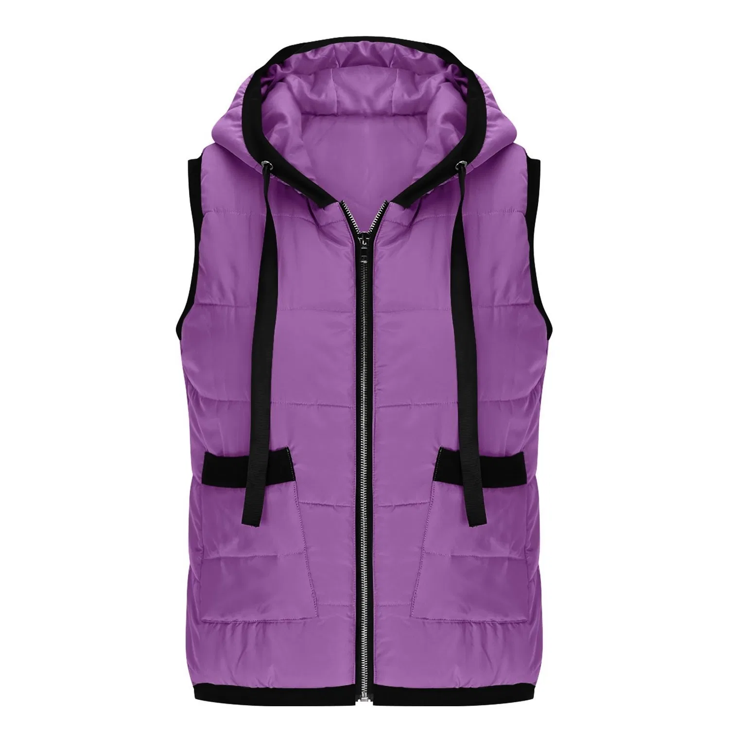 Женский жилет с принтом цветов Winter Down Jacket, purple — фото 3