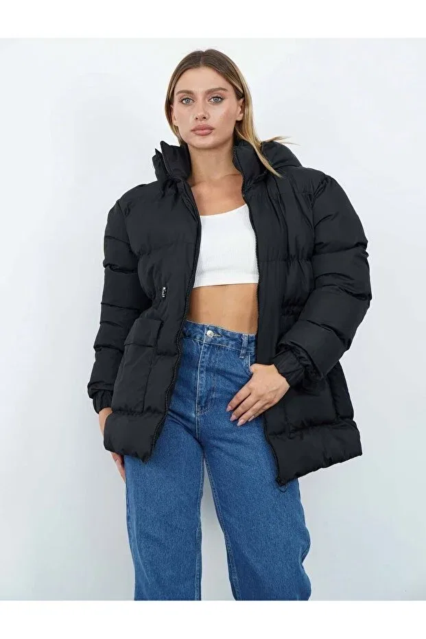 Детский зимнее пуховик с капюшоном Peka, Black