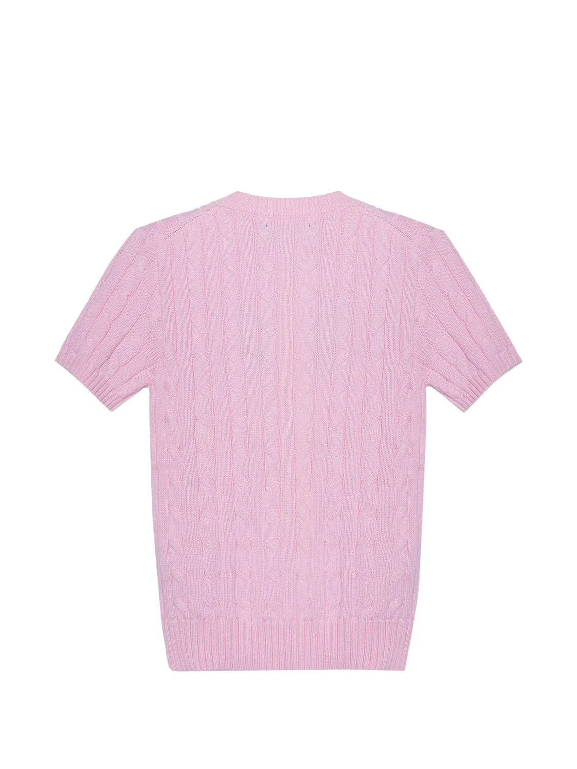 Топ фактурной вязки с короткими рукавами Polo Ralph Lauren, розовый — фото 2