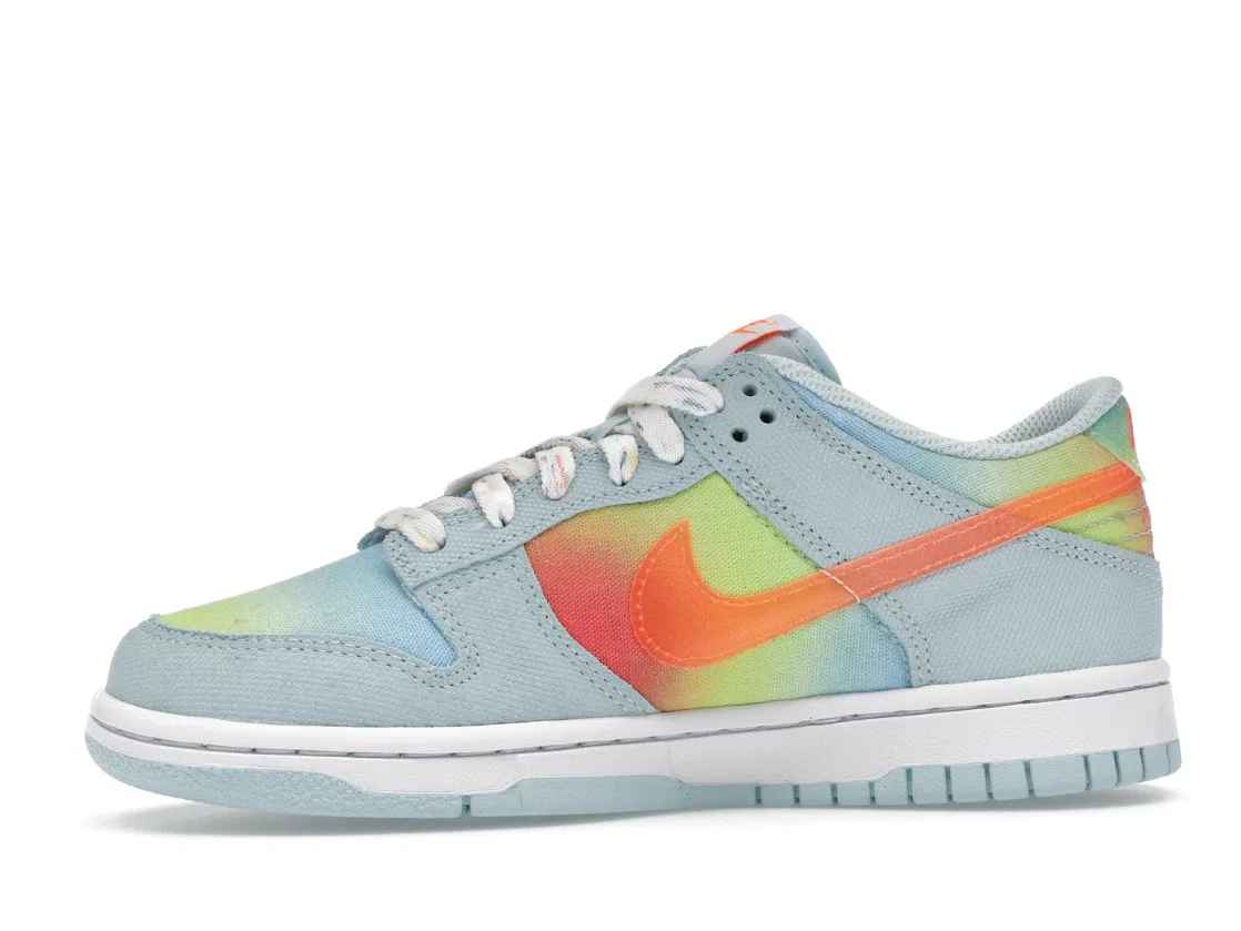 Детские кроссовки Lifestyle Nike Dunk Low, Glacier Blue/Light Lemon Twist/Aquarius Blue/Total Orange — фото 3