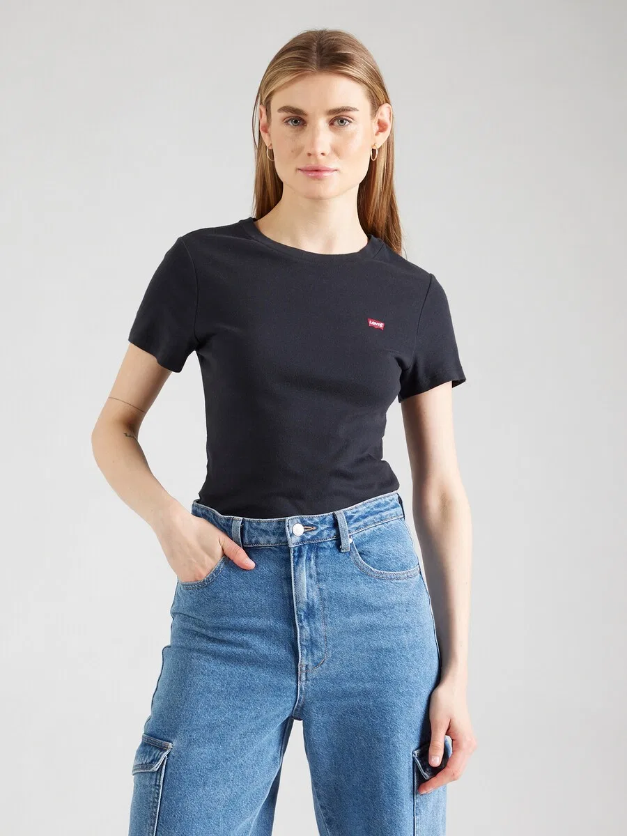Футболка LEVI'S 'Essential Housemark Tee' черного цвета — фото 3