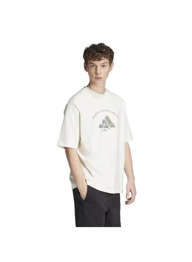 Футболка с принтом Codes doodle scooter Adidas, белый