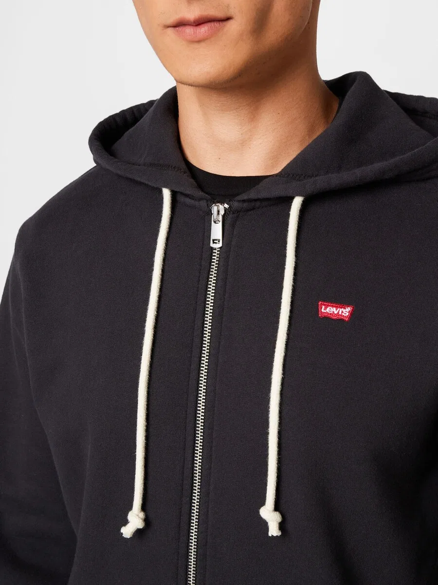 Худи LEVI'S на молнии стандартного кроя, модель «Original Zip-Up Hoodie», черный — фото 2