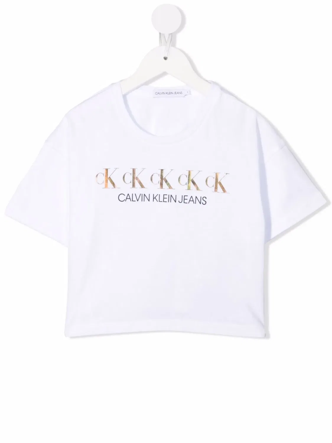 Футболка с логотипом и короткими рукавами Calvin Klein, белый