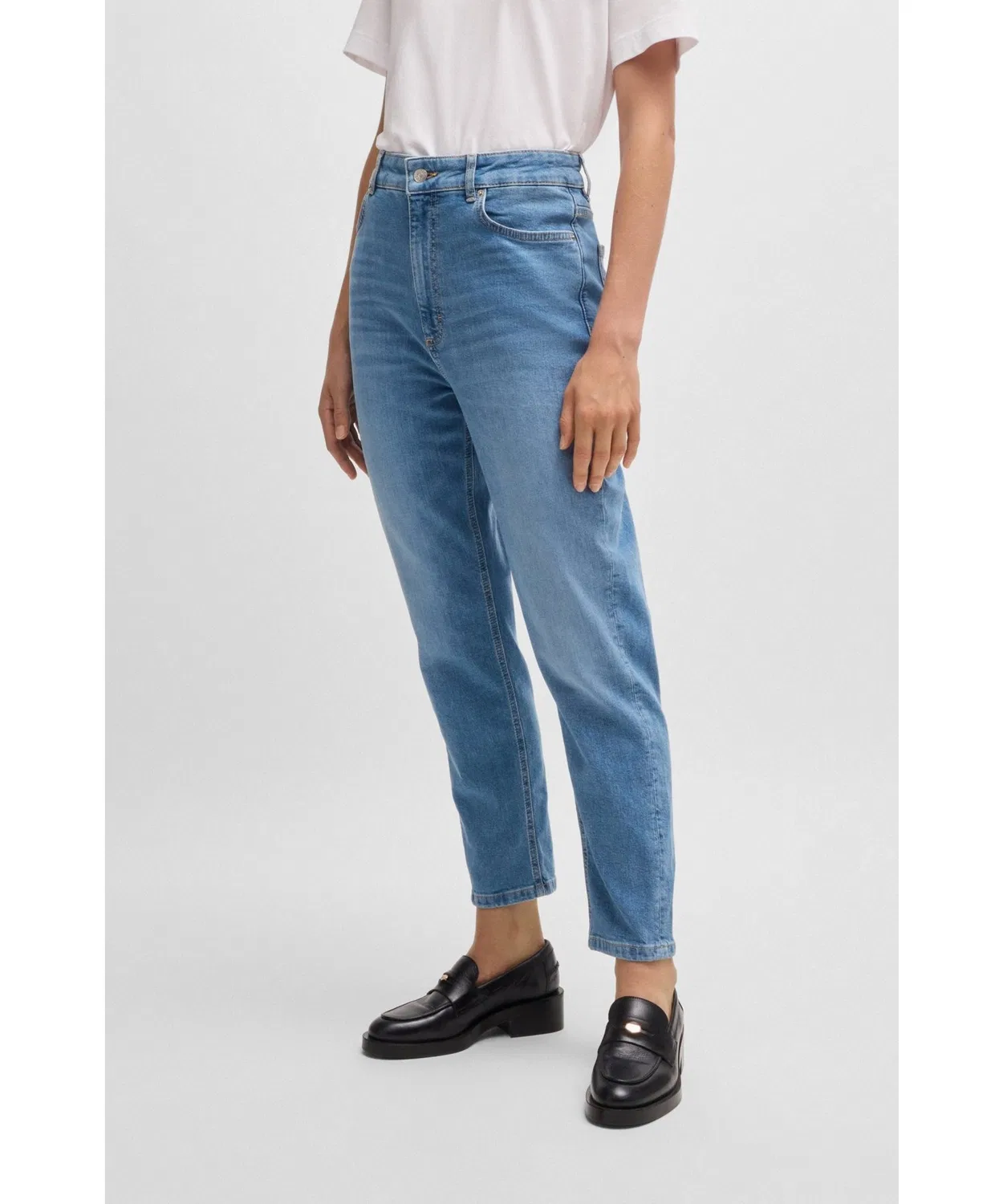 Женские джинсы с высокой посадкой укороченные Comfort Stretch BOSS, Indigo Blue