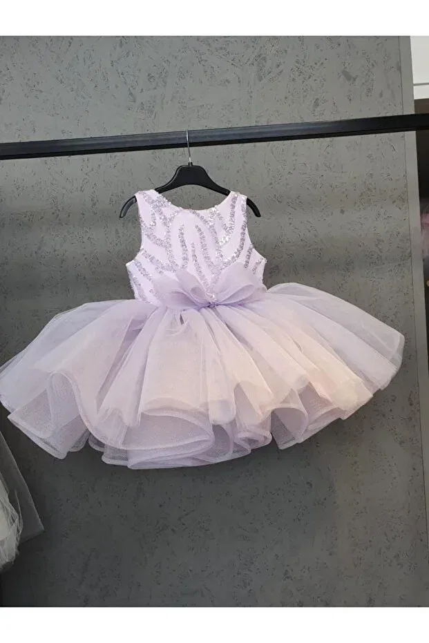 Детское платье для девочек без рукавов Lila beaded grenish dress Scstil, Lila