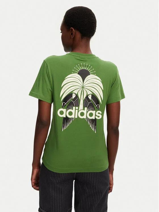 Футболка regular fit FARM Graphic Adidas, зеленый — фото 3