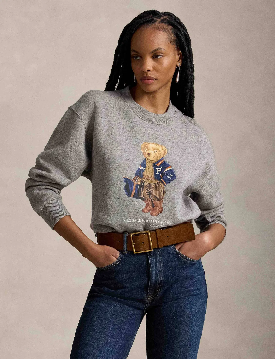 Свитшот свободного кроя Polo Ralph Lauren, Grigio