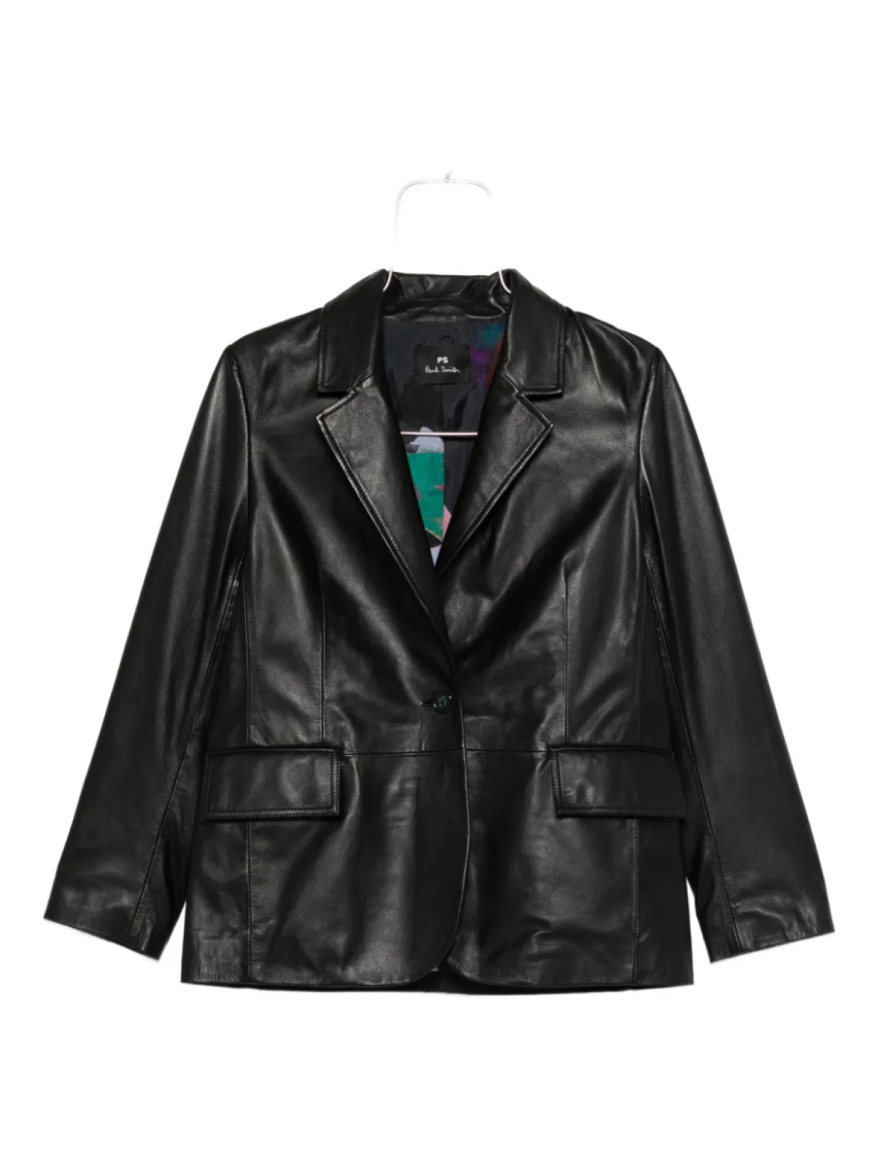 

Однобортная кожаная куртка PS Paul Smith, черный