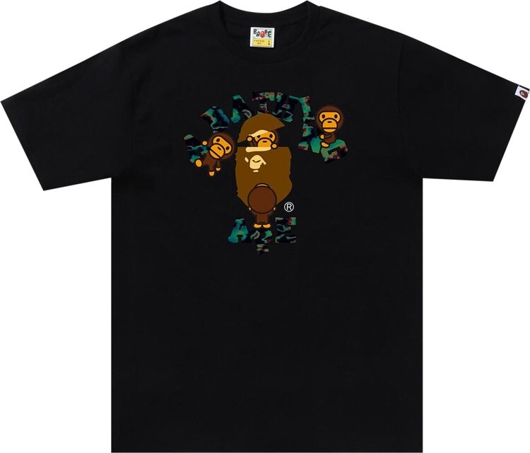 

Футболка BAPE Thermography College Milo Tee 'Black', черный