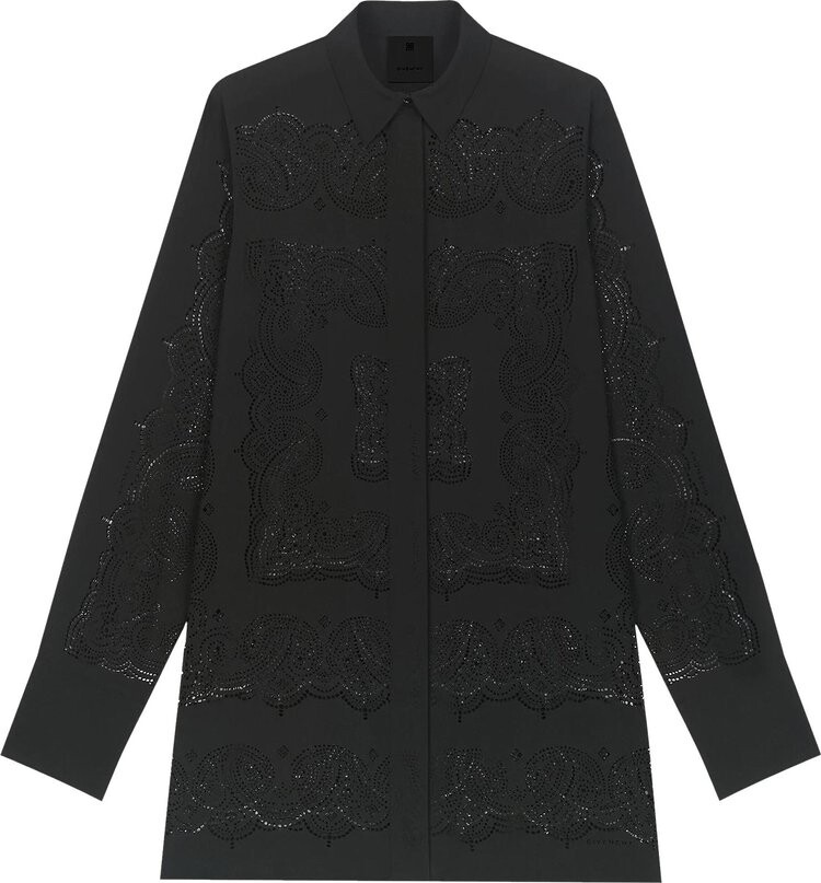 

Рубашка Givenchy Shirt Dress 'Perforated Bandana Print', черный