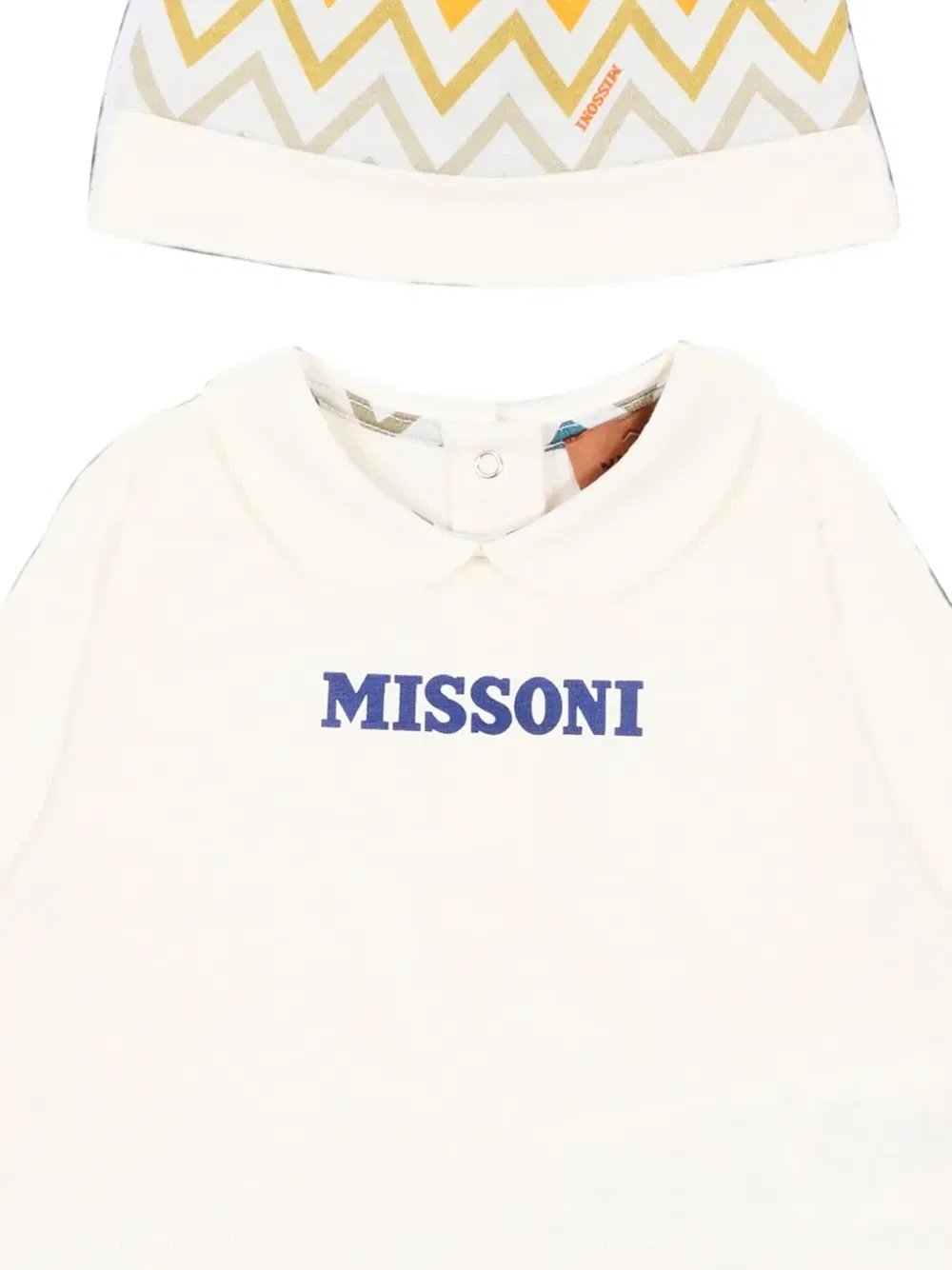 Набор пижам с зигзагообразным принтом Missoni Kids, бежевый — фото 3