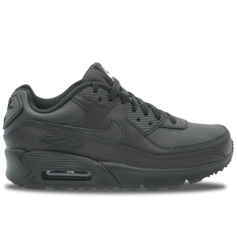 Детские кроссовки с кожаным верхом Nike Air Max 90 Leather Triple Black, Nike, Цвет: Schwarz