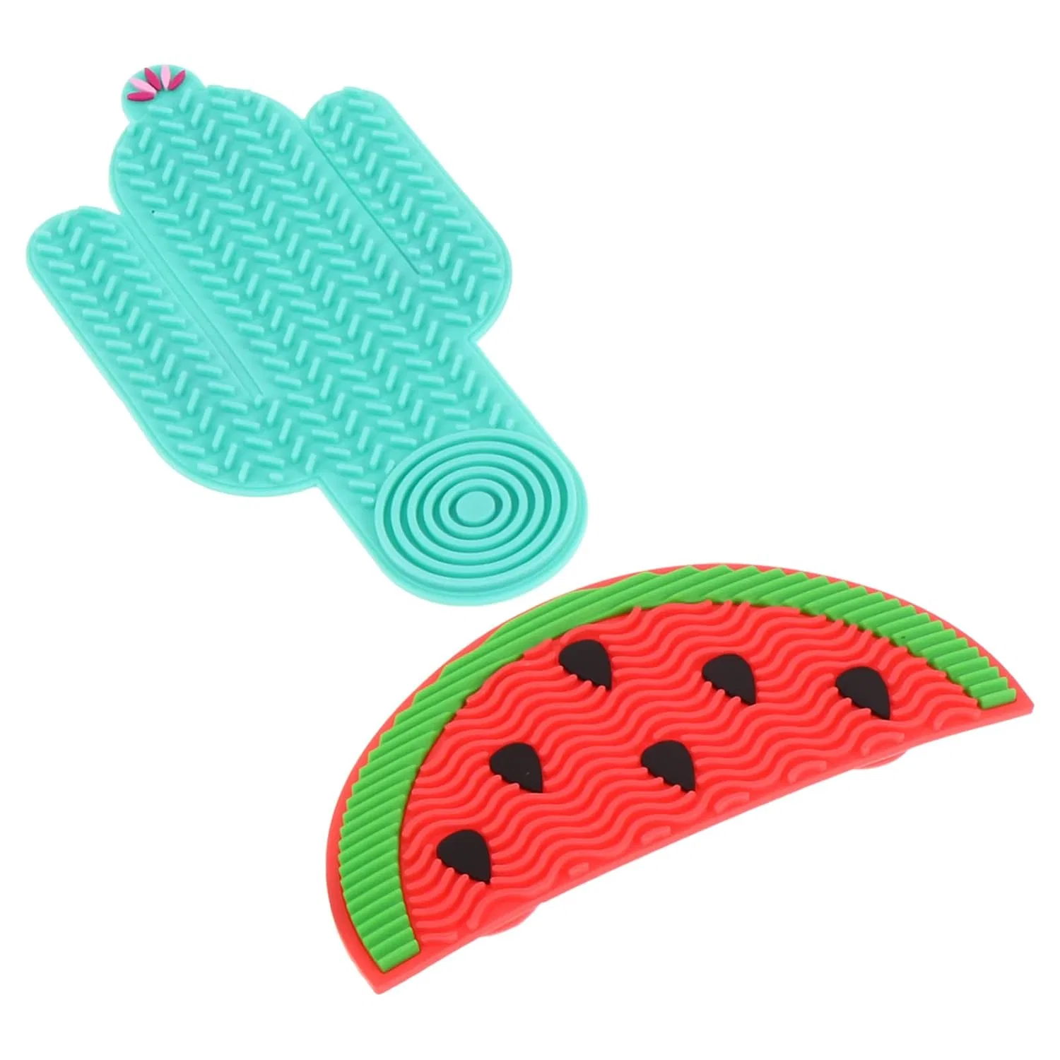Набор для чистки кистей Silicone Cleaning Mat, PACKOVE, 2 шт, 15x7x0.5 см, Watermelon Cactus